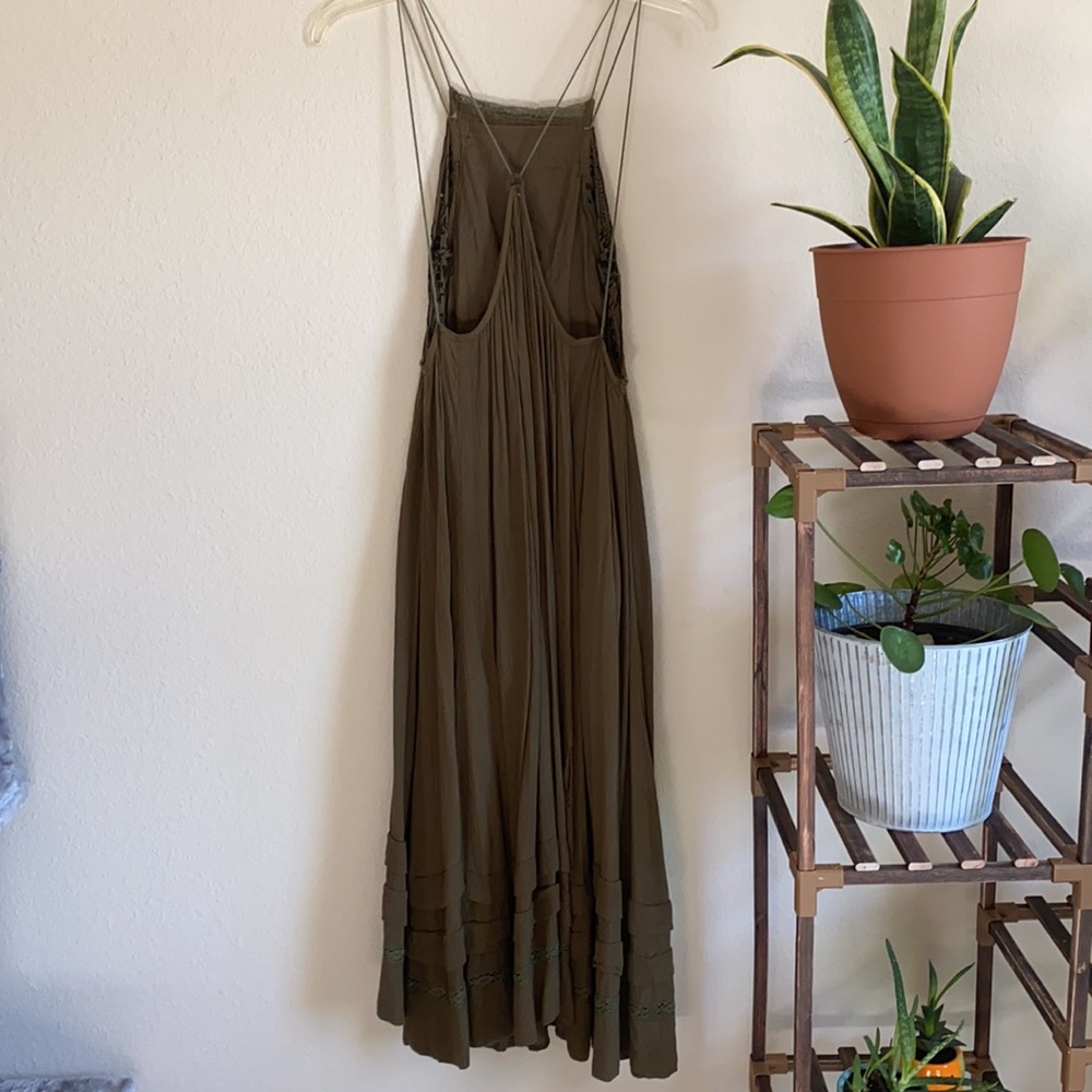 Green embroidered free people dress - Picture 2 of 3